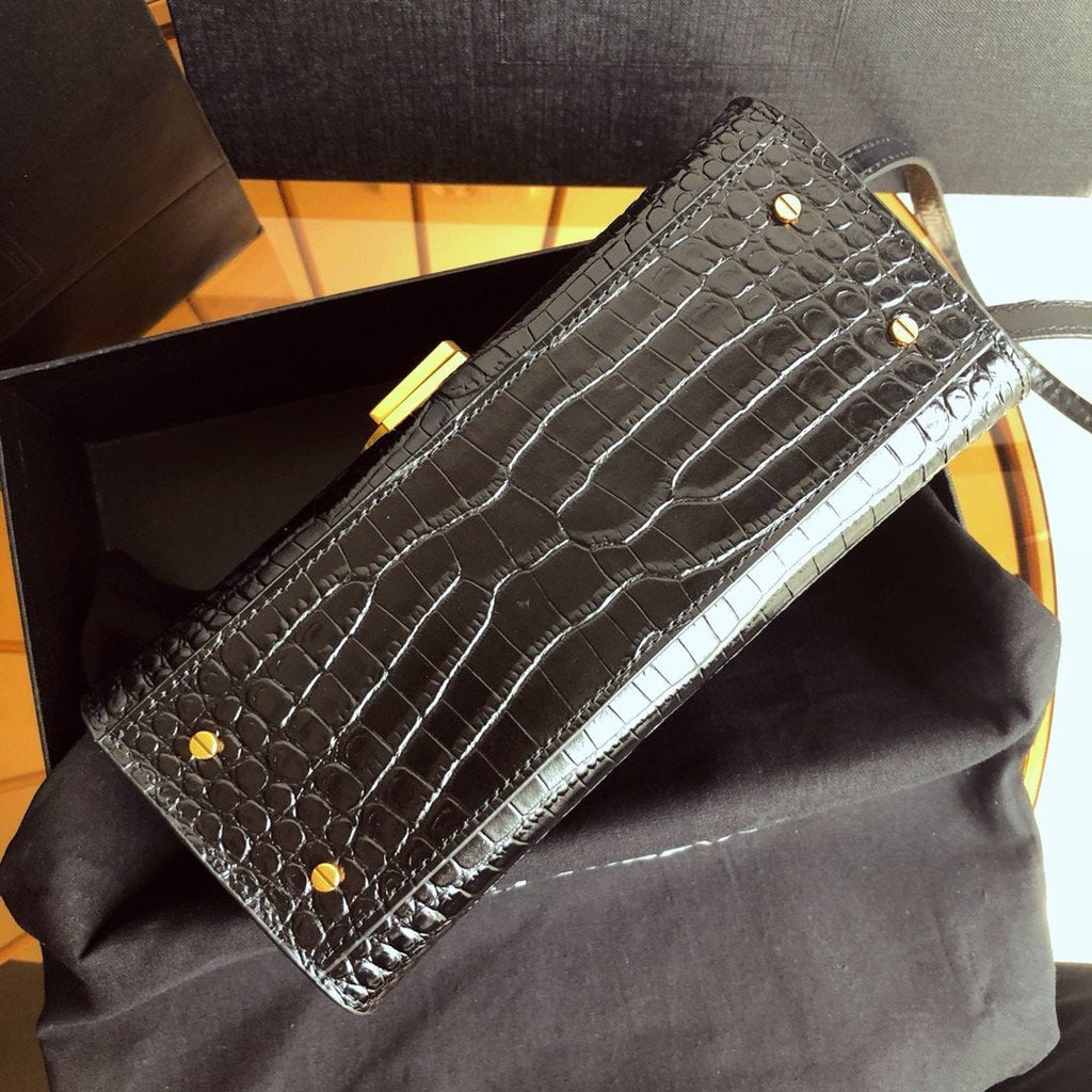 YSL Cassandra Mini Top Handle Bag Black