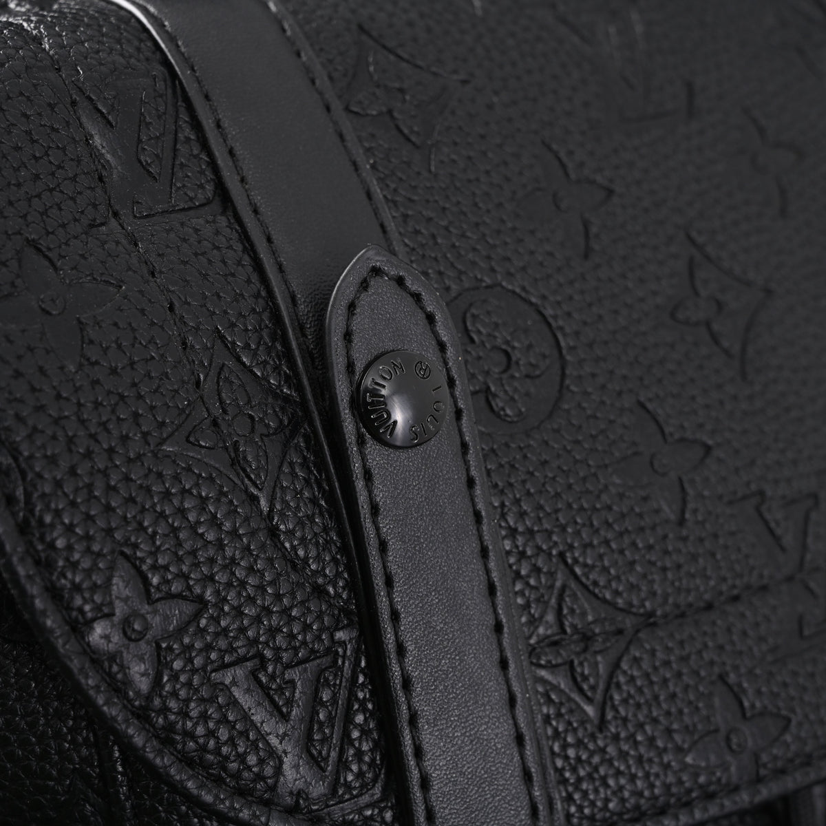 Louis Vuitton Christopher PM Backpack Monogram Shadow Black Leather